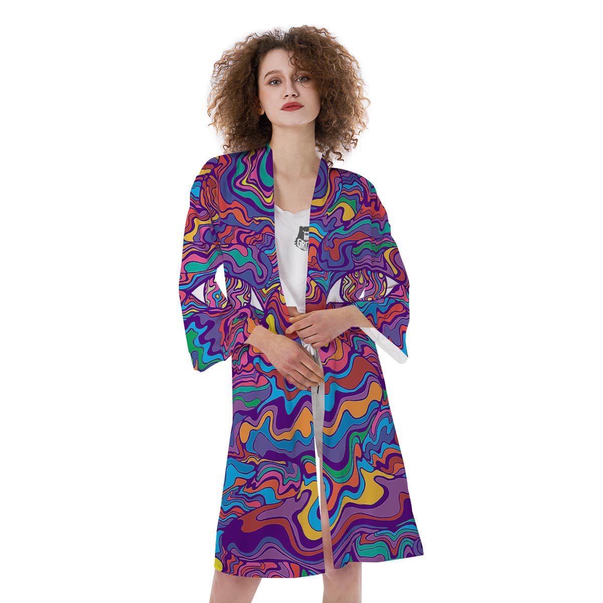 Rave Trippy Print Kimono-grizzshop