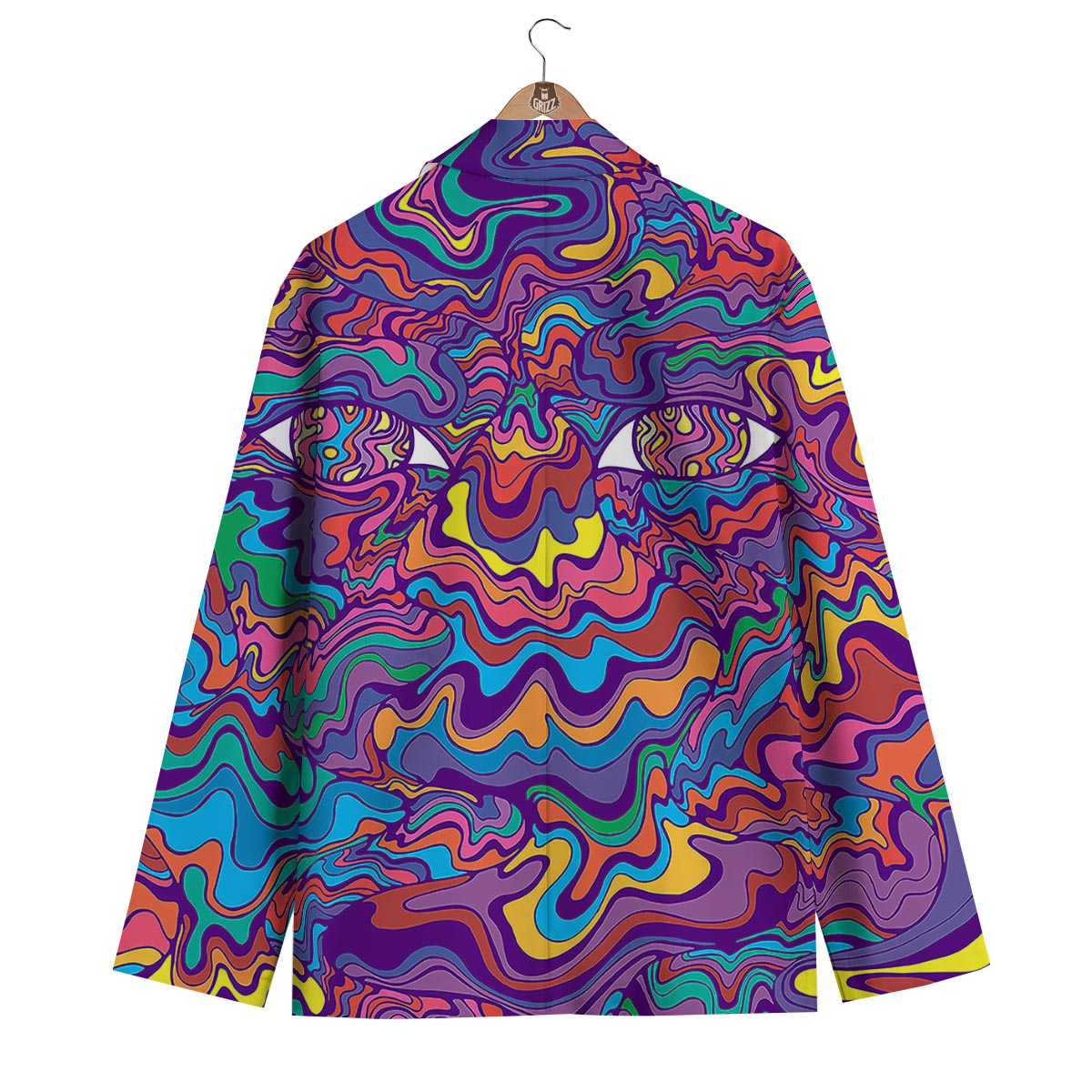 Rave Trippy Print Men's Blazer-grizzshop