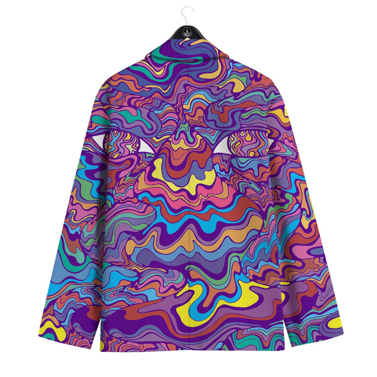 Rave Trippy Print Men's Sport Coat-grizzshop