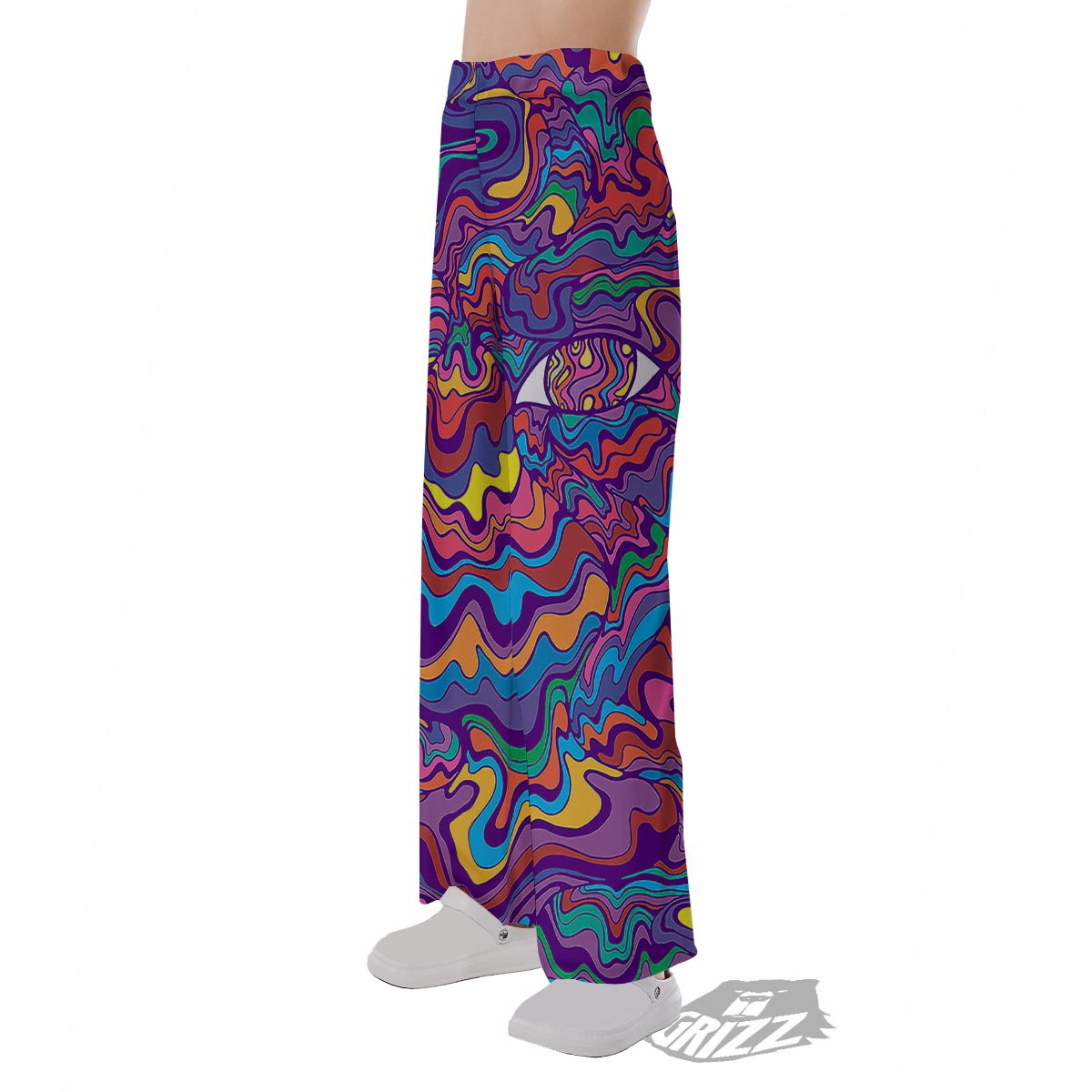 Rave Trippy Print Pajama Pants-grizzshop