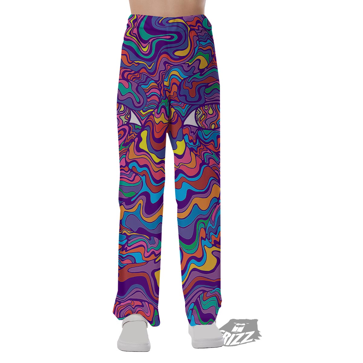 Rave Trippy Print Pajama Pants-grizzshop