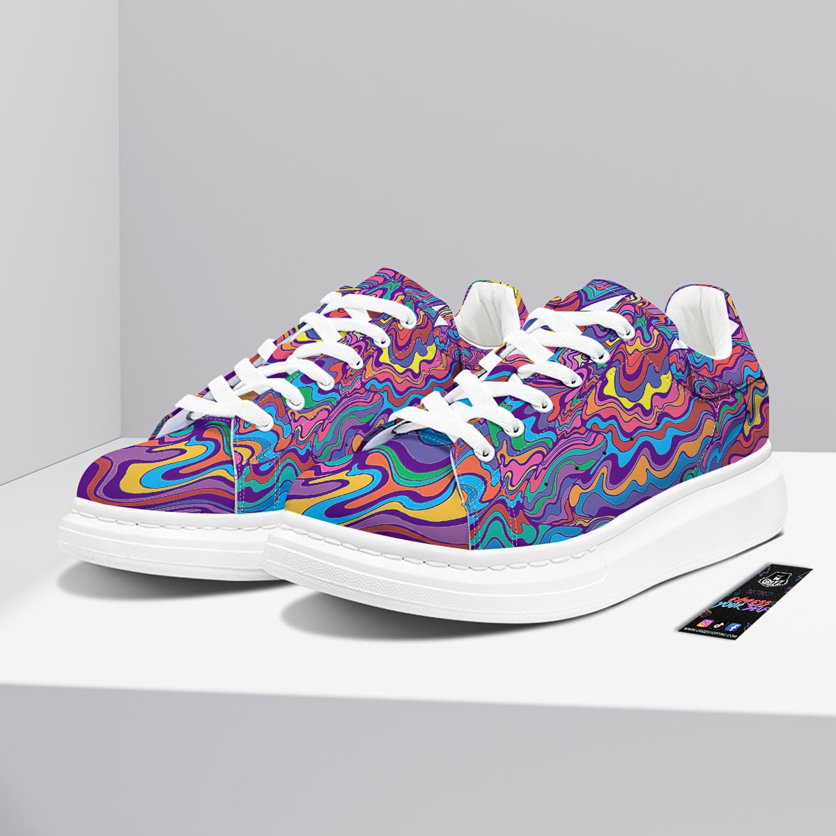Rave Trippy Print Platform Shoes-grizzshop