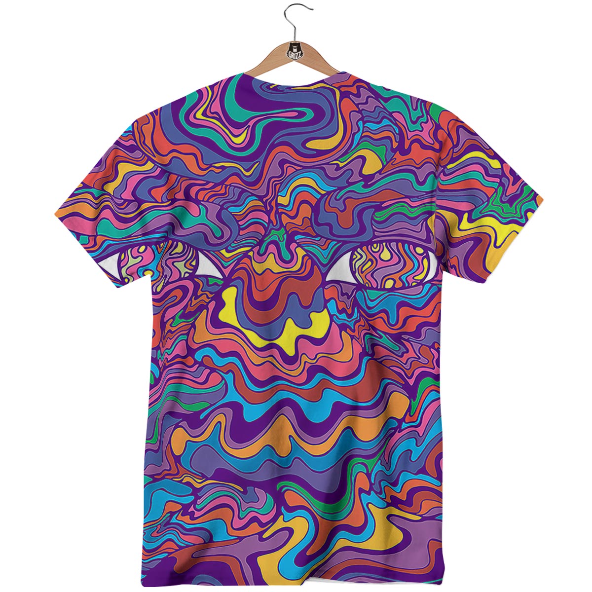 Rave Trippy Print T-Shirt-grizzshop