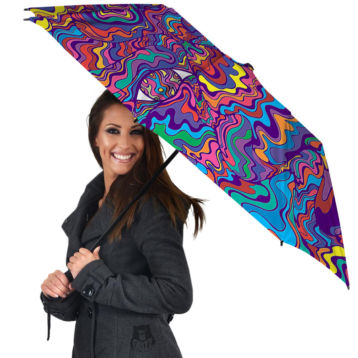 Rave Trippy Print Umbrella-grizzshop