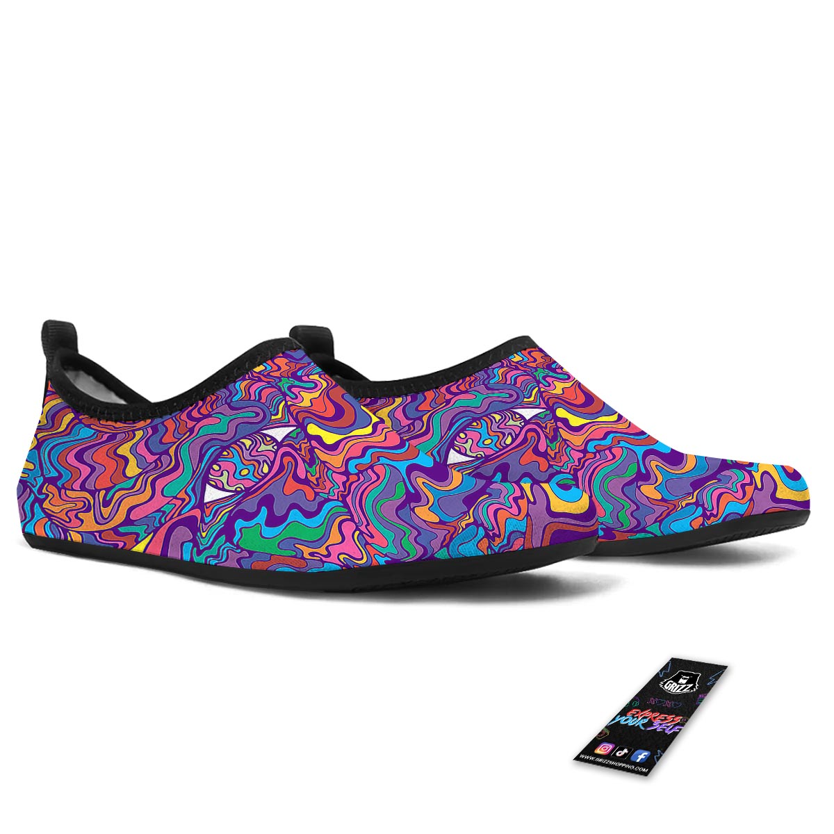Rave Trippy Print Water Shoes-grizzshop