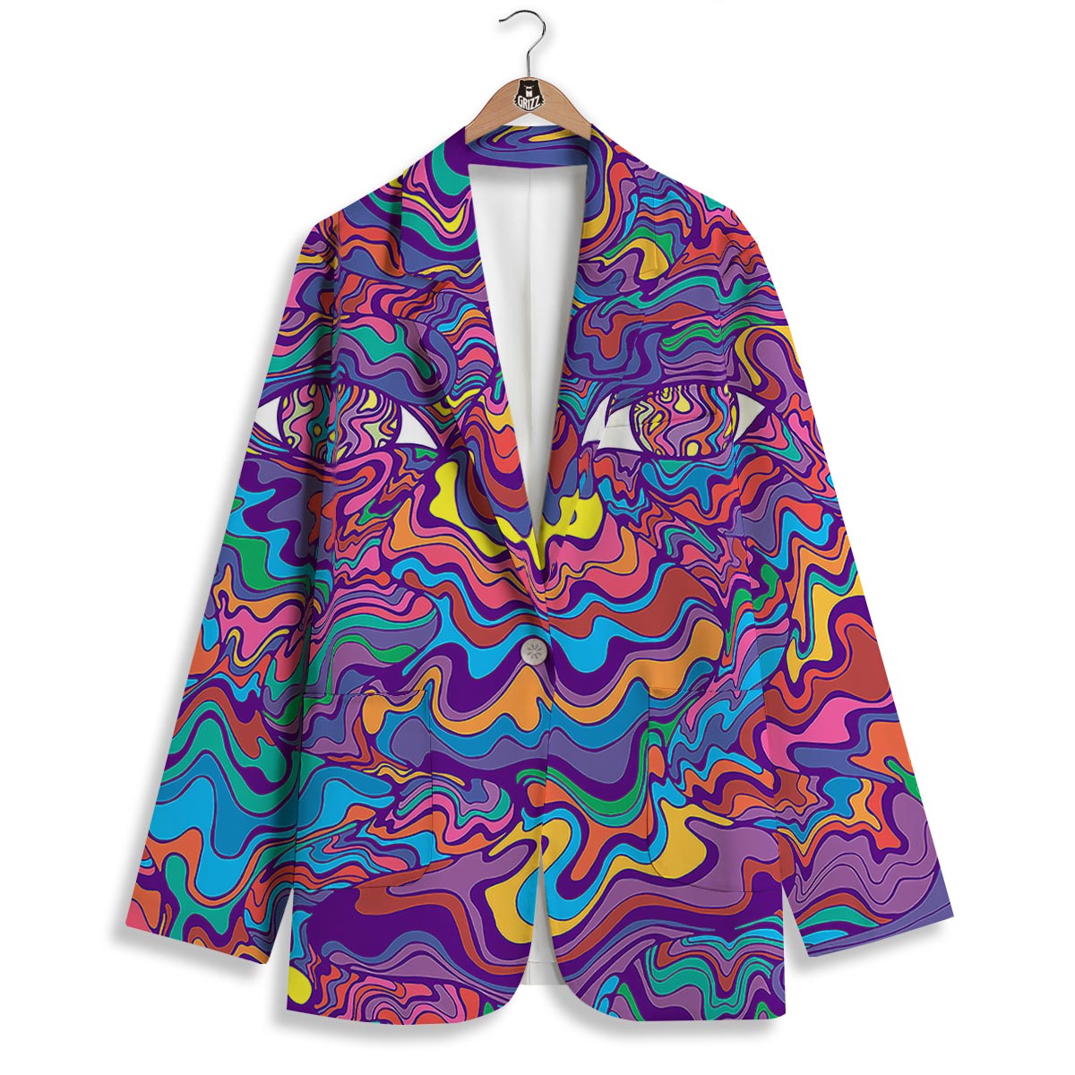 Rave Trippy Print Women's Blazer-grizzshop