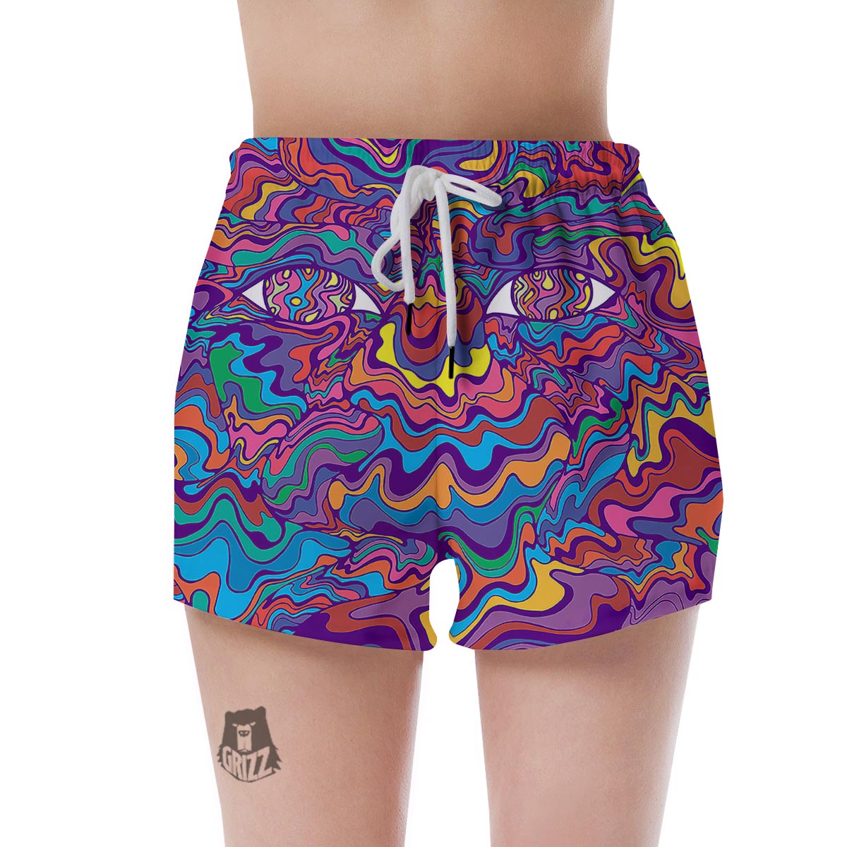Rave Trippy Print Women's Shorts-grizzshop