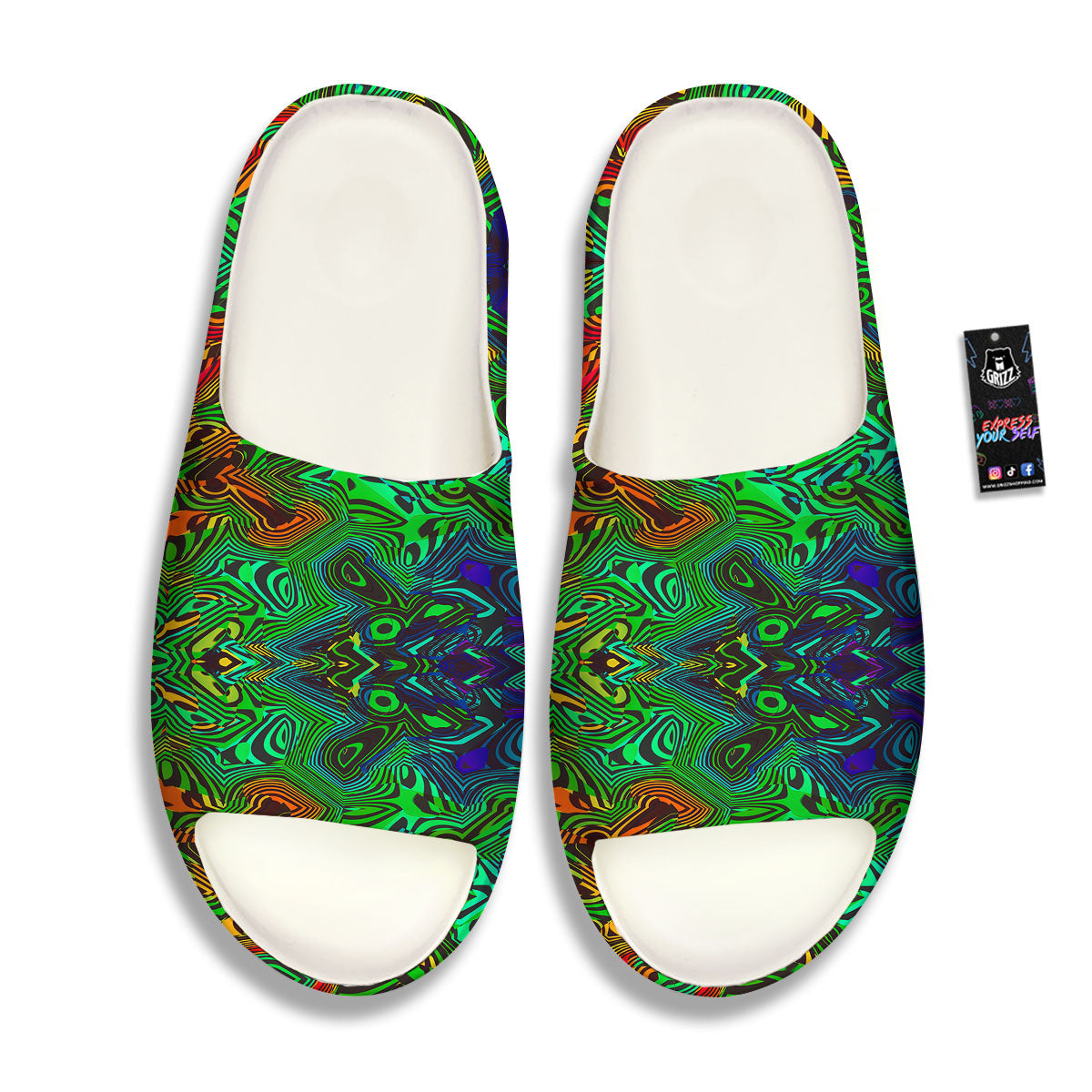 Rave Psychedelic Print Pattern Sandals-grizzshop