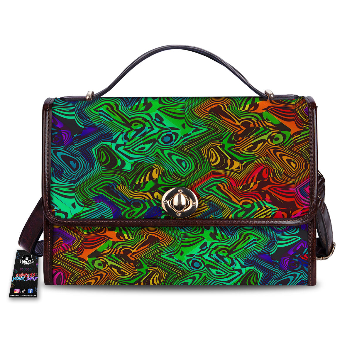 Rave Psychedelic Print Pattern Women's Satchel Bag