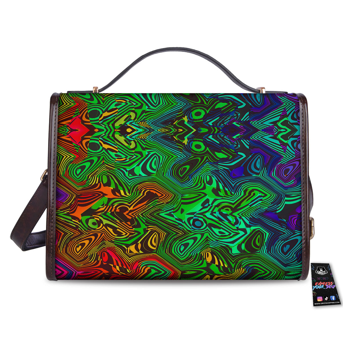 Rave Psychedelic Print Pattern Women's Satchel Bag