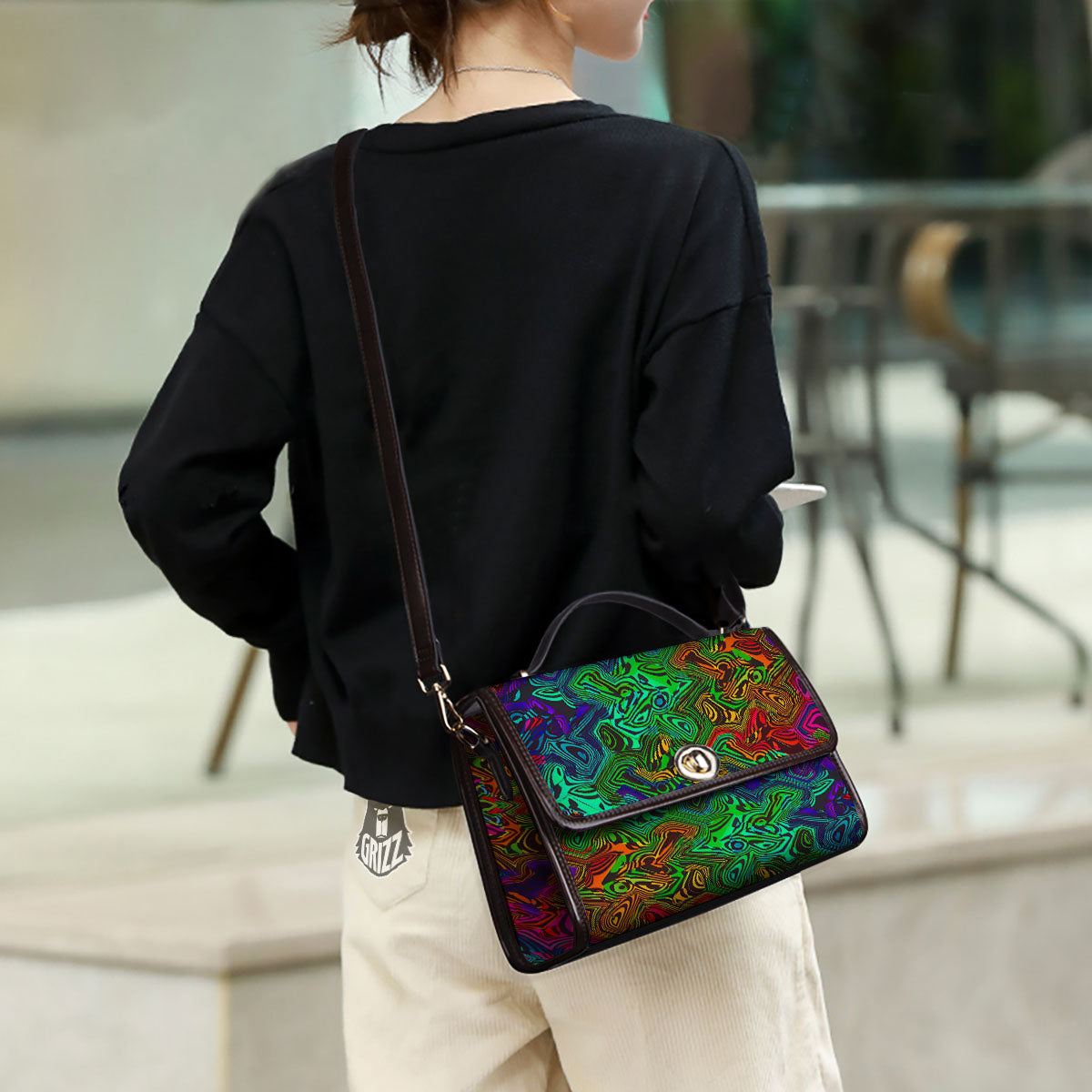 Rave Psychedelic Print Pattern Women's Satchel Bag