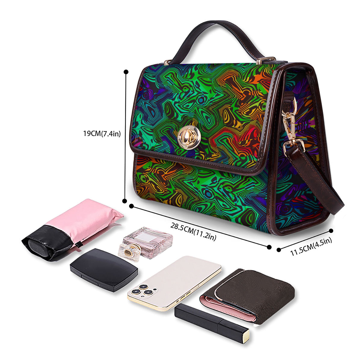 Rave Psychedelic Print Pattern Women's Satchel Bag