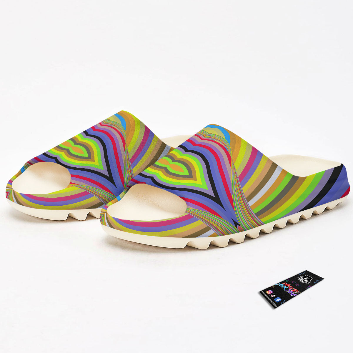 Rave Rainbow Print Pattern Sandals-grizzshop