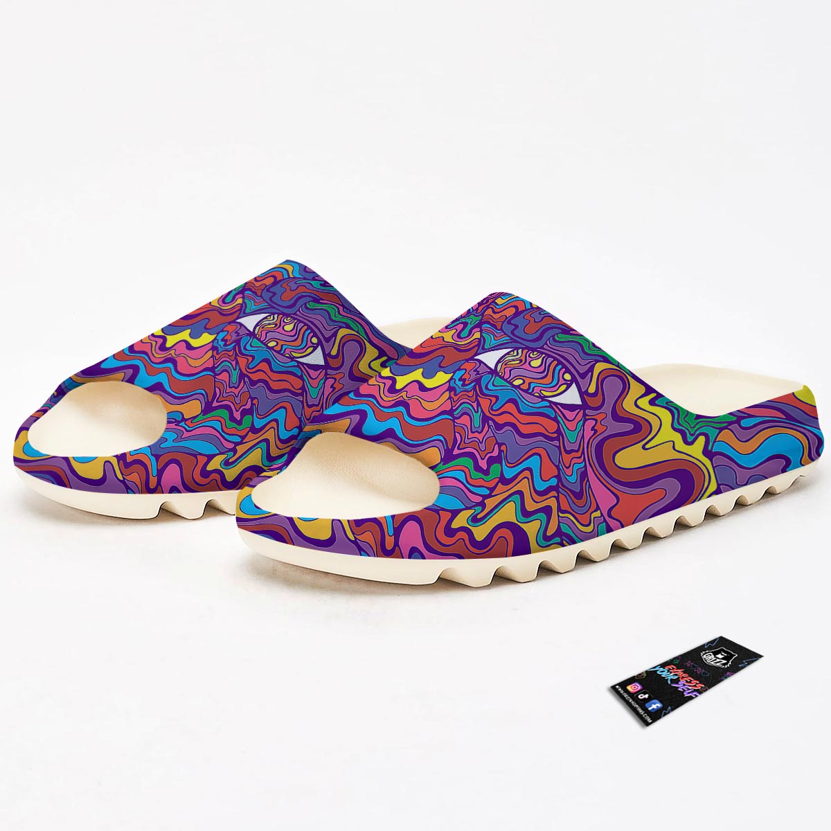 Rave Trippy Print Sandals-grizzshop
