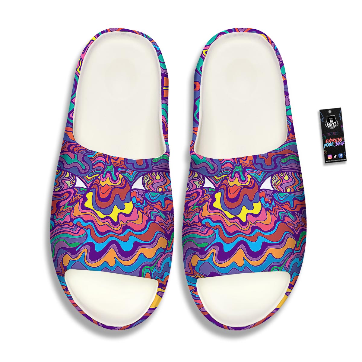 Rave Trippy Print Sandals-grizzshop