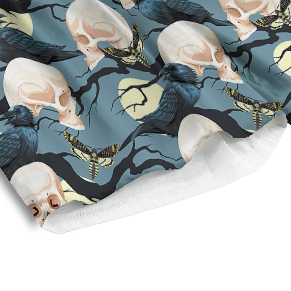 Raven Skull Print Pattern Men's Athletic Shorts
