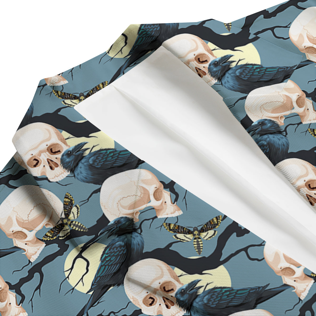 Raven Skull Print Pattern Men's Blazer-grizzshop