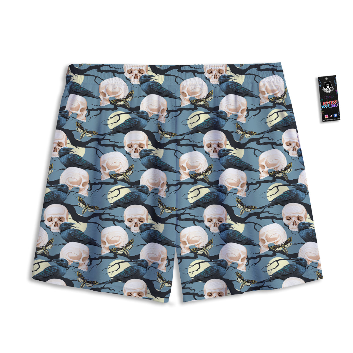 Pumpkin Halloween Fun Print Pattern Mesh Shorts