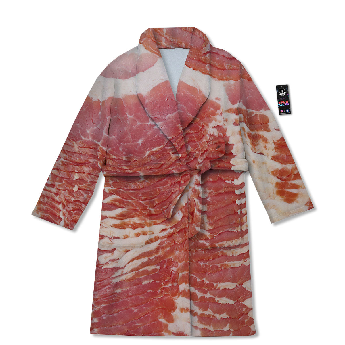 Raw Bacon Print Bathrobe-grizzshop