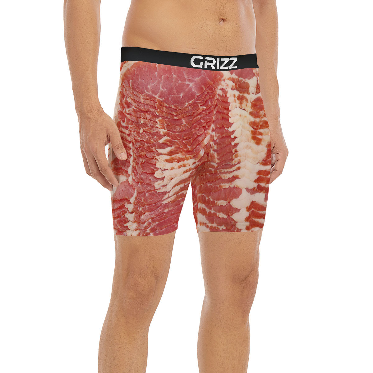 Raw Bacon Print Boxer Briefs-grizzshop