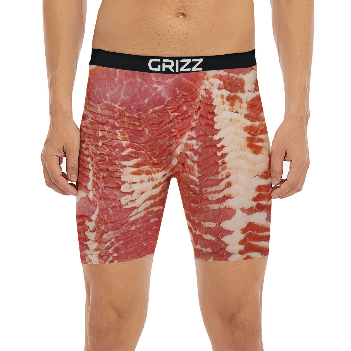 Raw Bacon Print Boxer Briefs-grizzshop