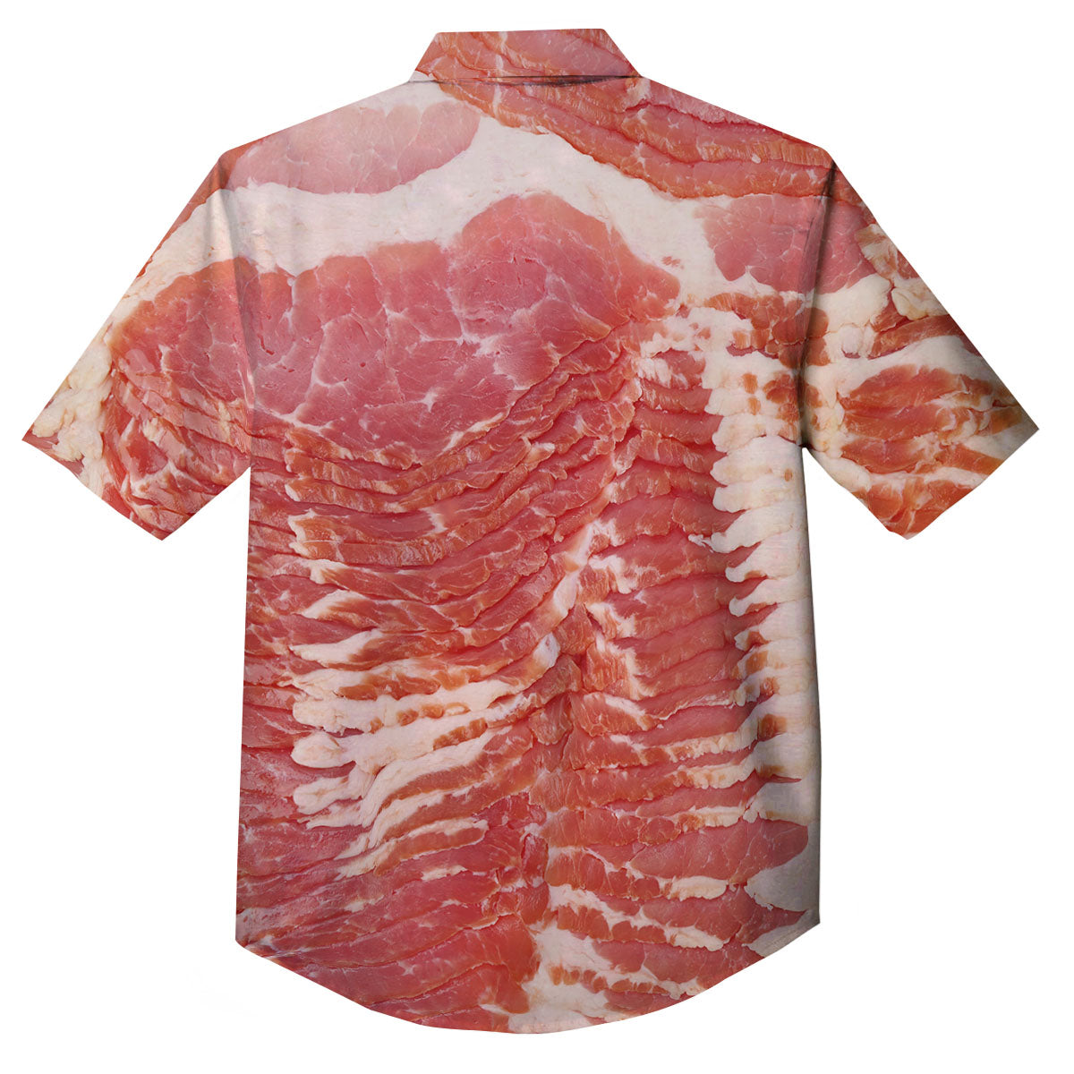 Raw Bacon Print Button Up Shirt-grizzshop