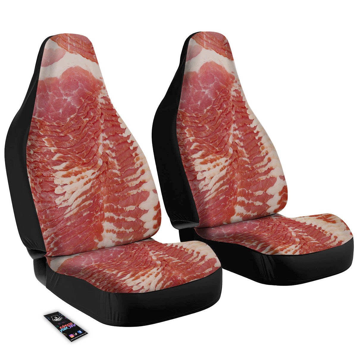 Raw Bacon Print Car Seat Covers-grizzshop