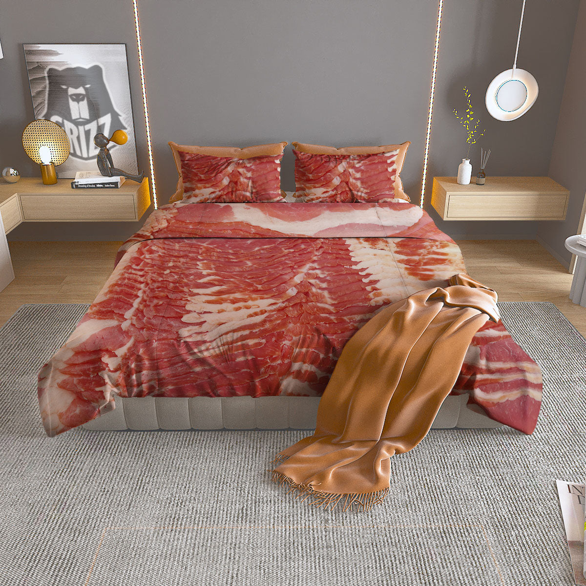 Racket And Tennis Ball Print Pattern Duvet Cover Bedding Set