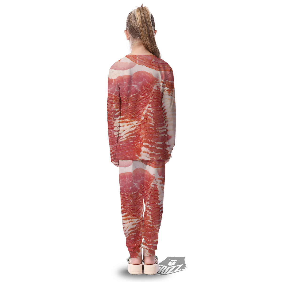 Raw Bacon Print Kid's Pajamas-grizzshop