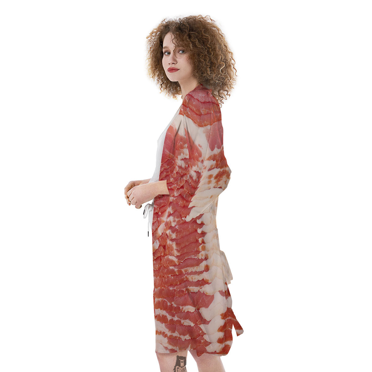 Raw Bacon Print Kimono-grizzshop
