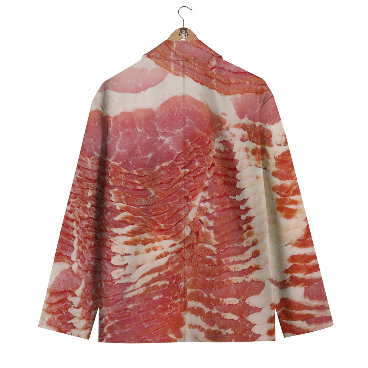 Raw Bacon Print Men's Blazer-grizzshop