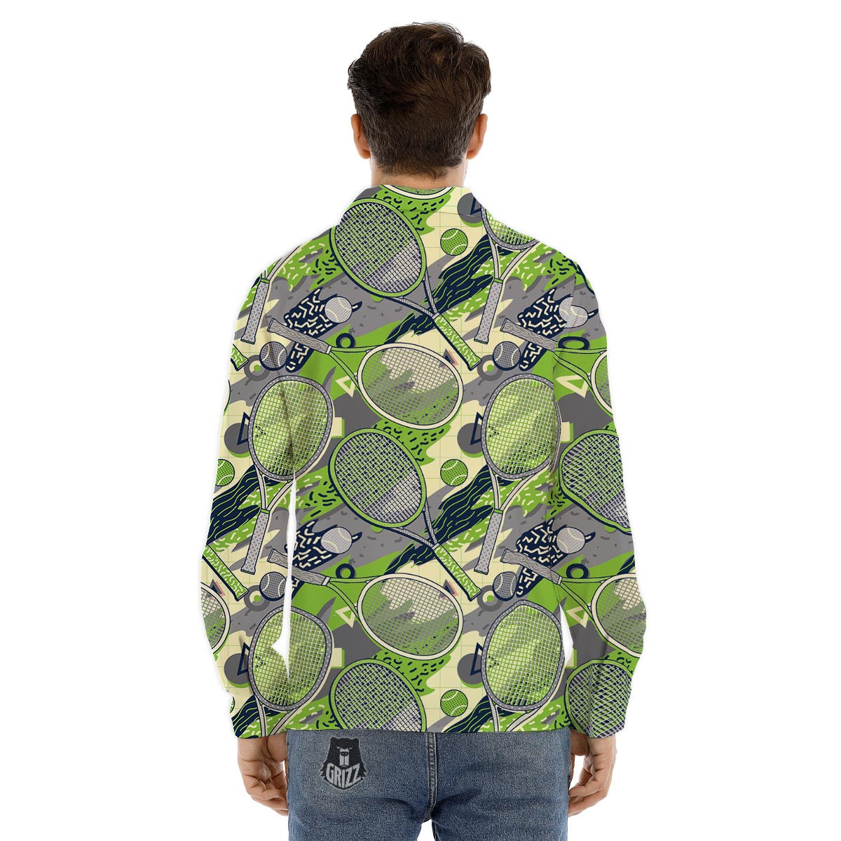 Raw Bacon Print Men's Dress Shirts-grizzshop