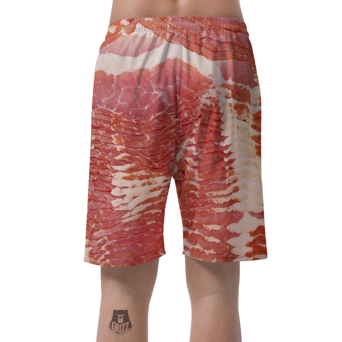 Raw Bacon Print Men's Shorts-grizzshop
