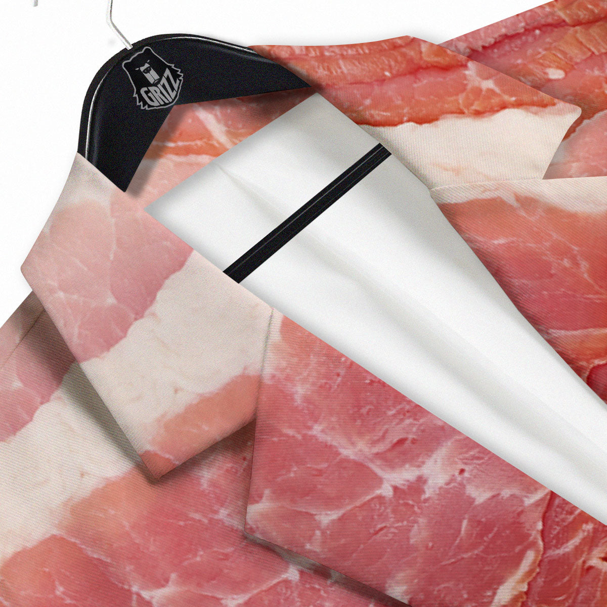Raw Bacon Print Men's Sport Coat-grizzshop