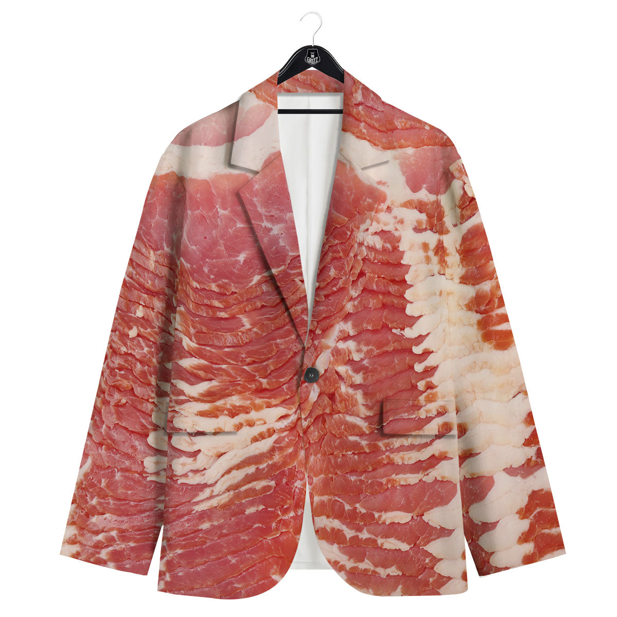 Raw Bacon Print Men's Sport Coat-grizzshop