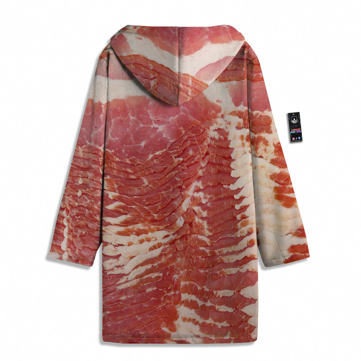 Raw Bacon Print Men's Windbreaker Jacket-grizzshop