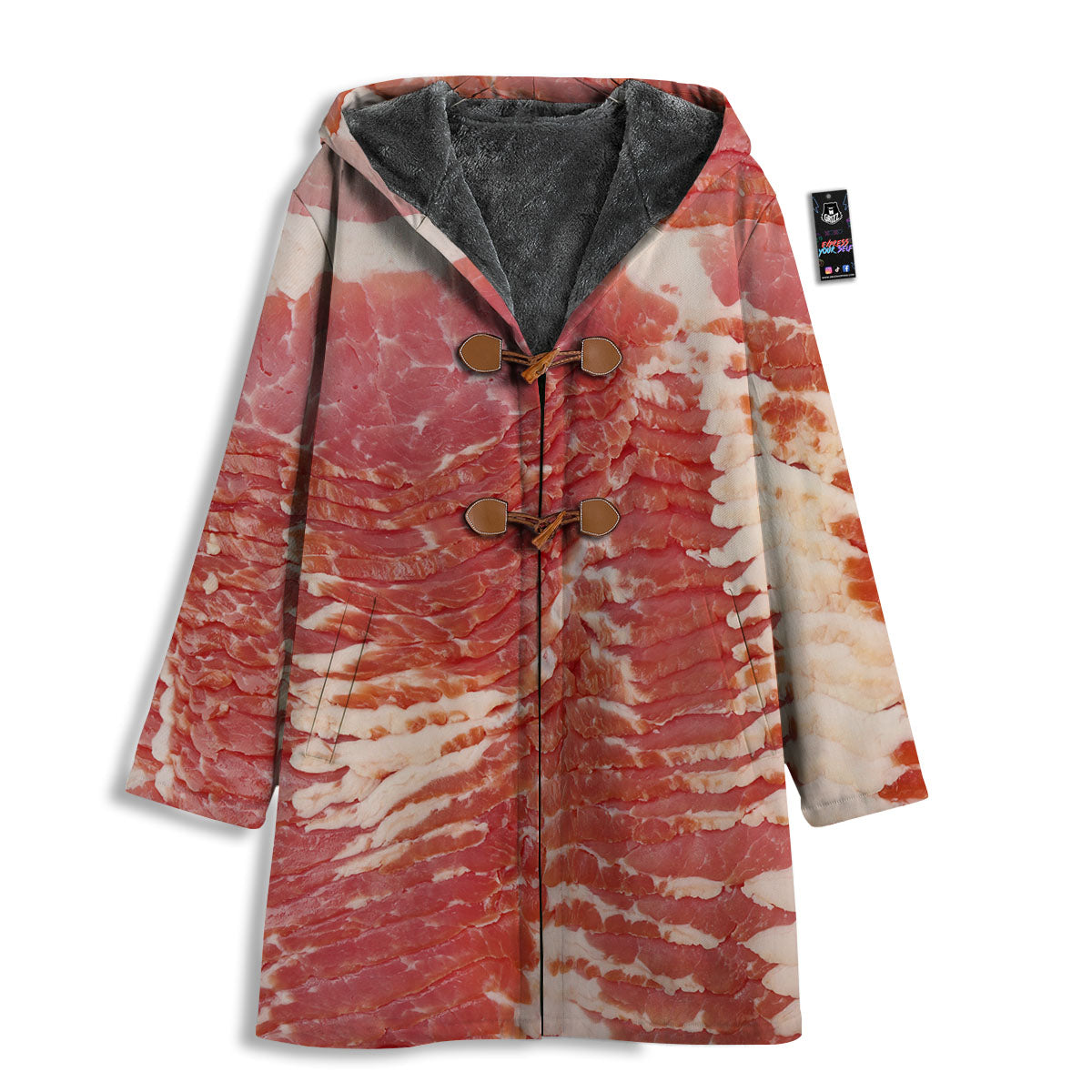 Raw Bacon Print Men's Windbreaker Jacket-grizzshop