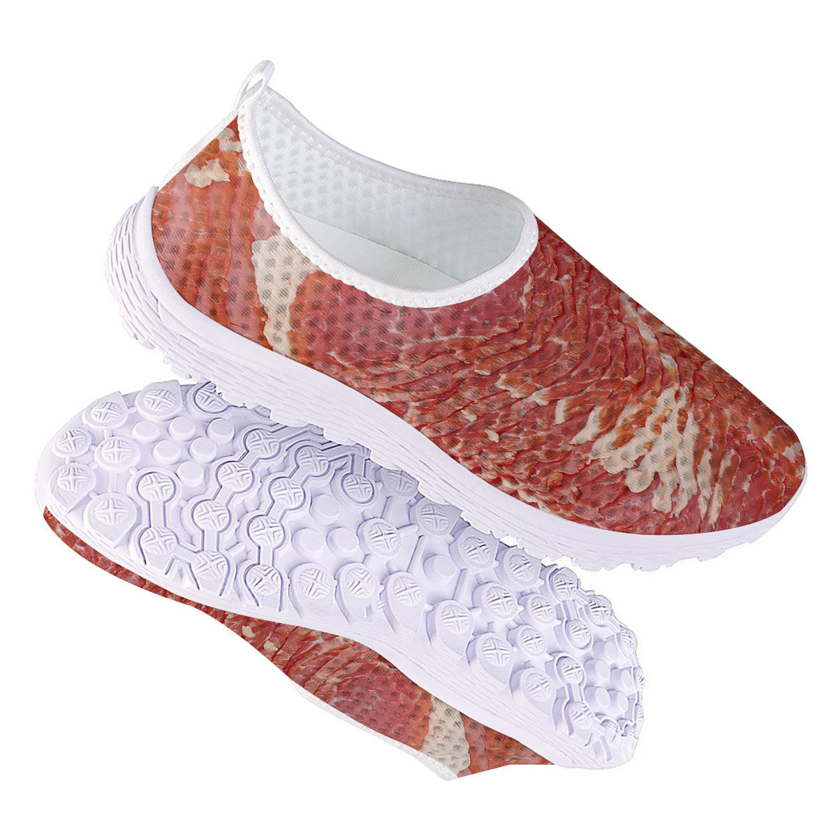 Raw Bacon Print Nurse Shoes-grizzshop