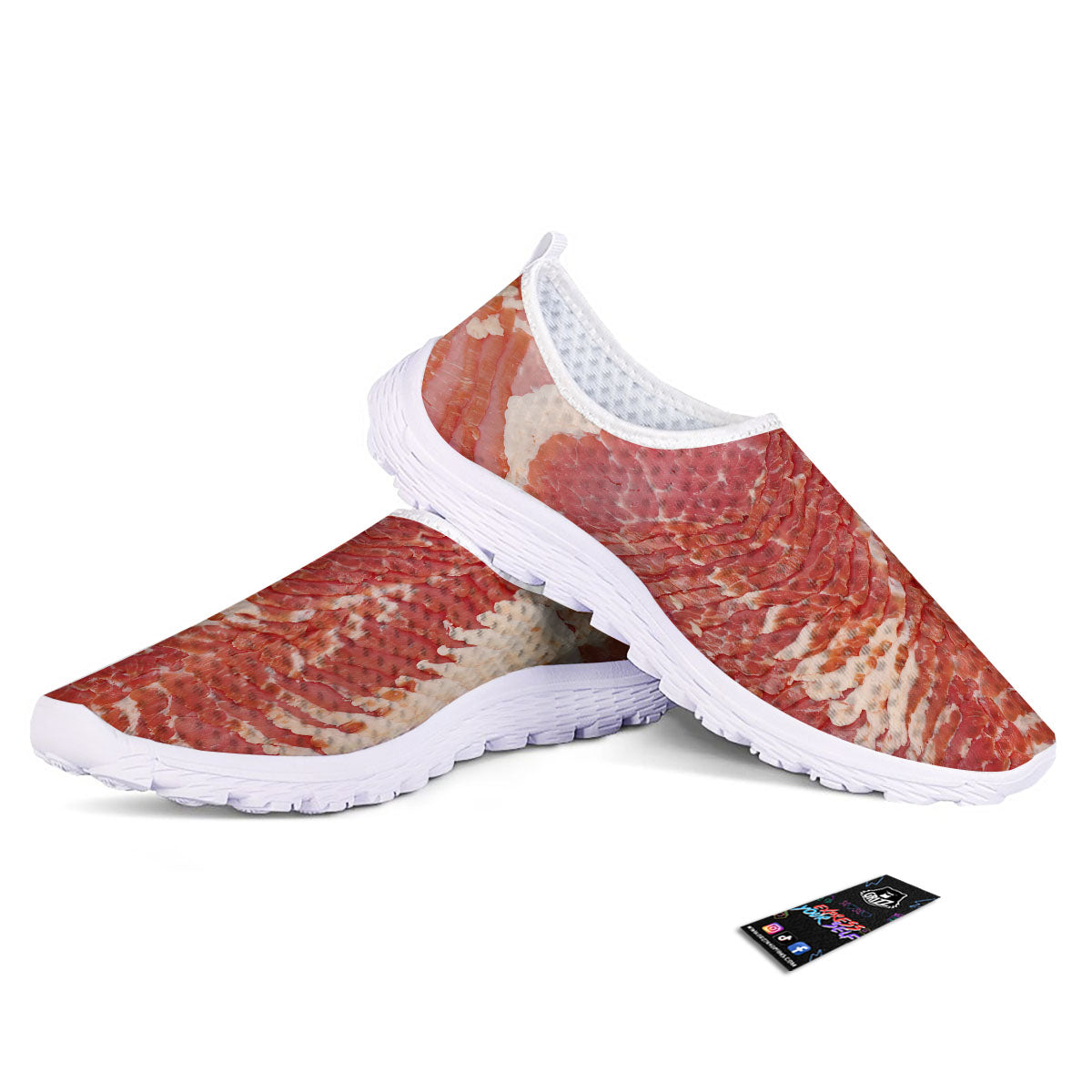 Raw Bacon Print Nurse Shoes-grizzshop