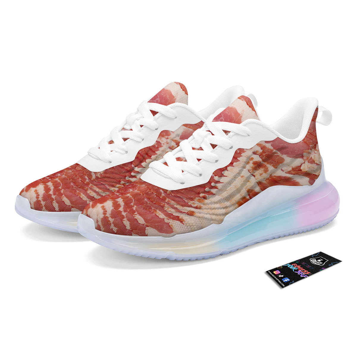 Raw Bacon Print Running Sneakers-grizzshop