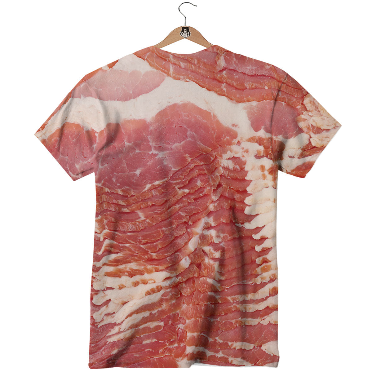 Raw Bacon Print T-Shirt-grizzshop