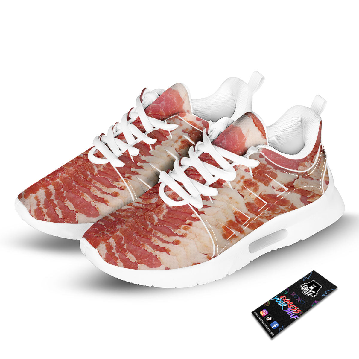 Raw Bacon Print Tennis Shoes-grizzshop
