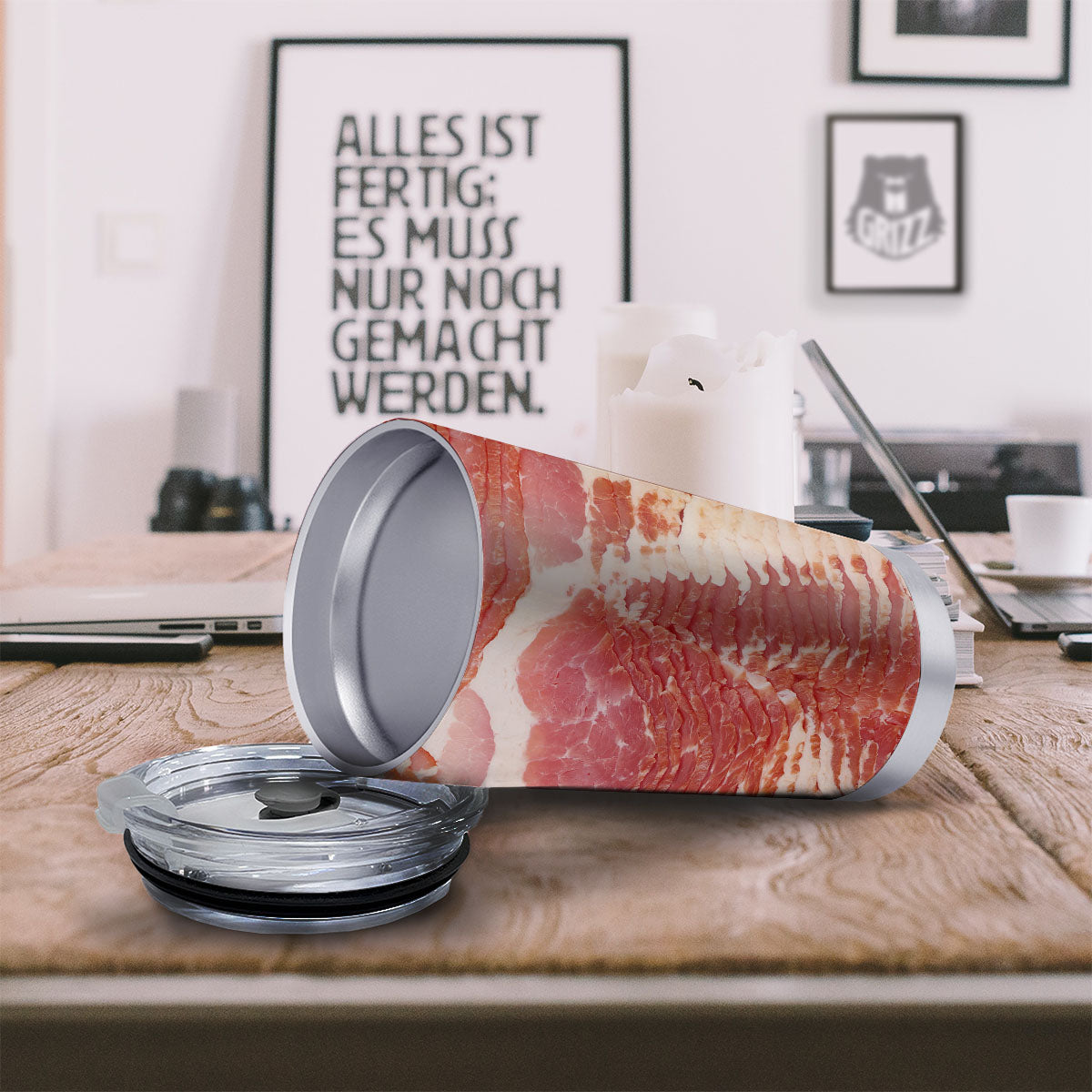 Raw Bacon Print Tumbler-grizzshop
