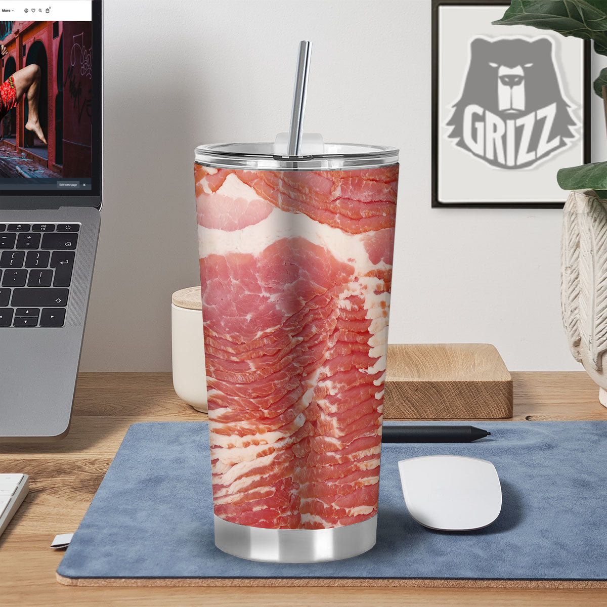 Raw Bacon Print Tumbler-grizzshop