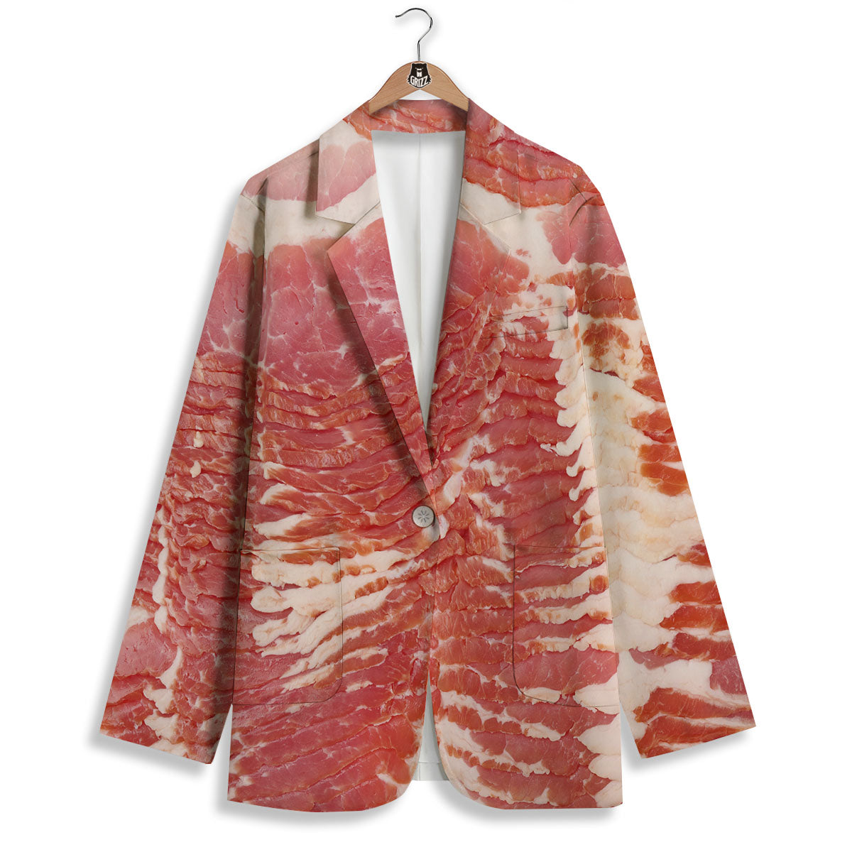 Raw Bacon Print Women's Blazer-grizzshop