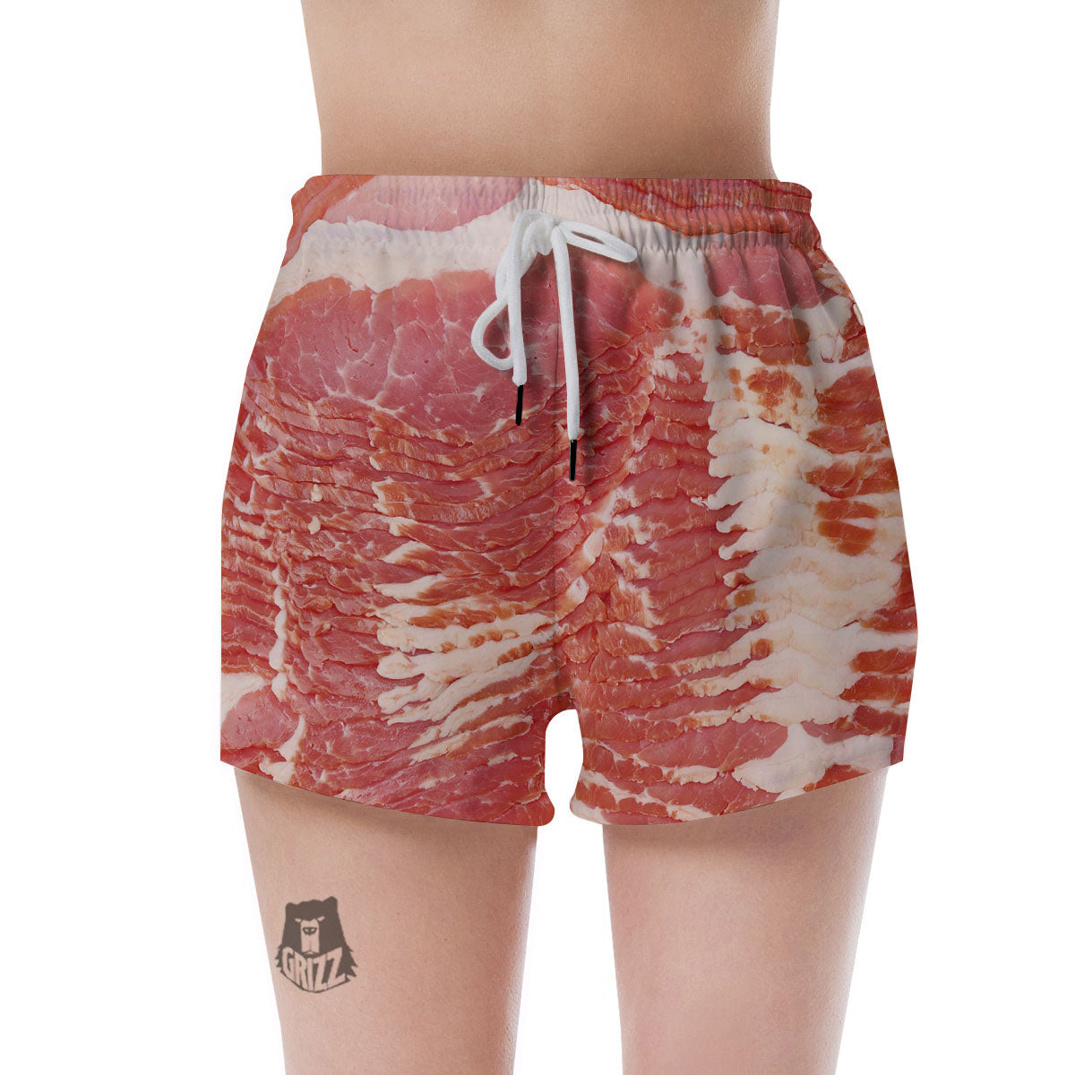 Raw Bacon Print Women's Shorts-grizzshop
