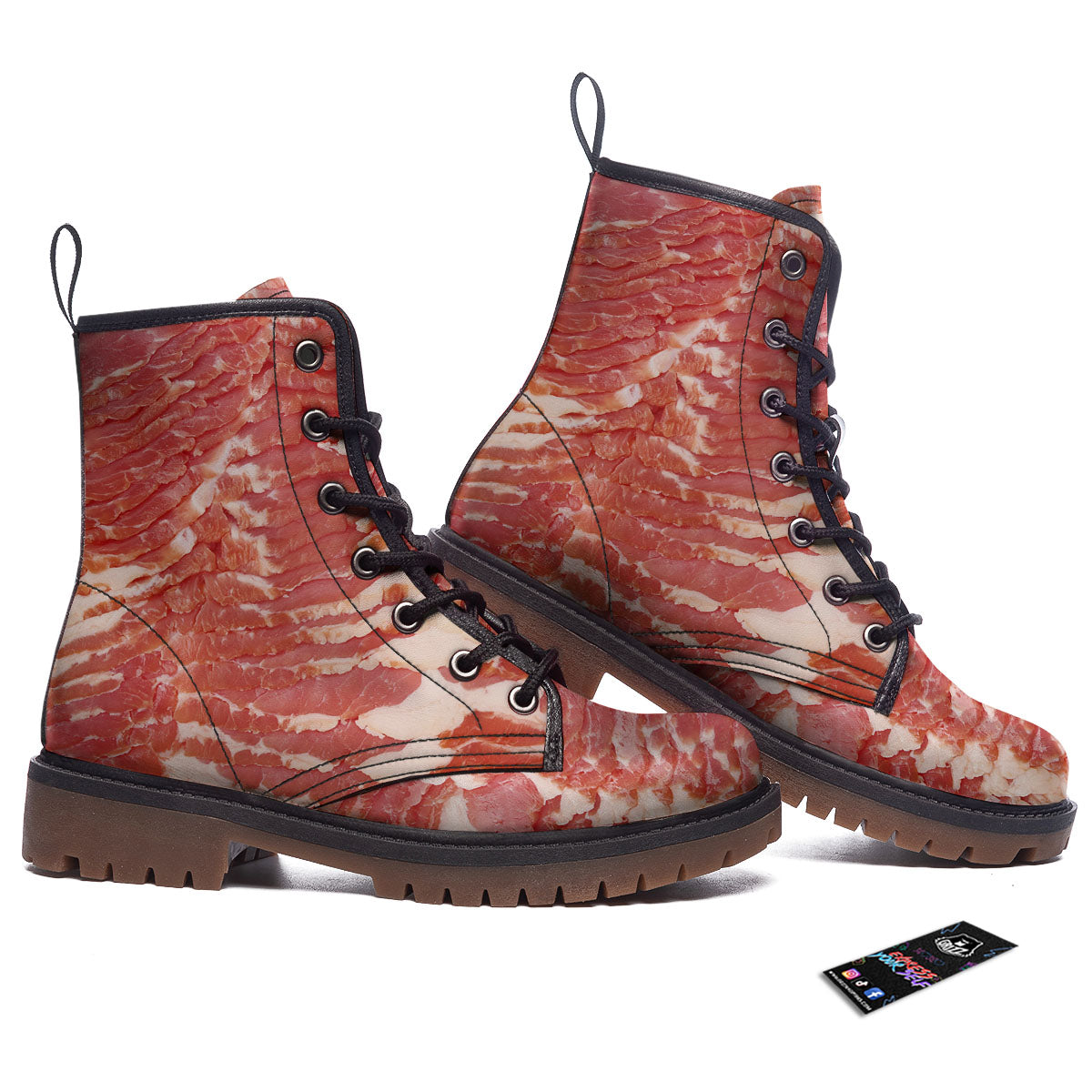 Raw Bacon Print Work Boots-grizzshop