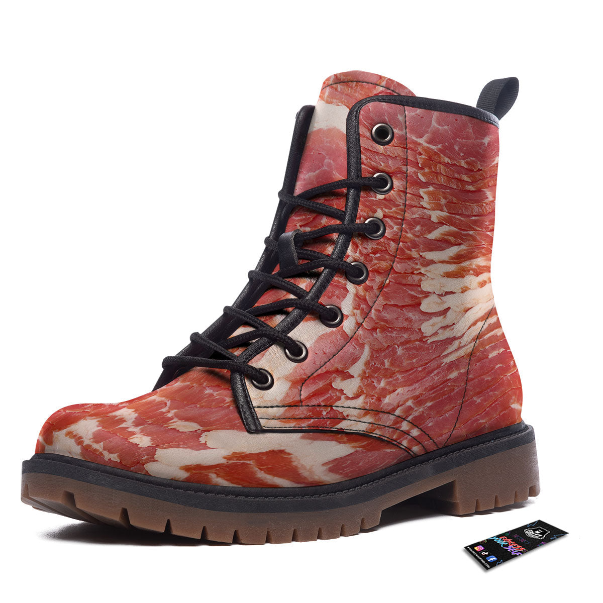 Raw Bacon Print Work Boots-grizzshop