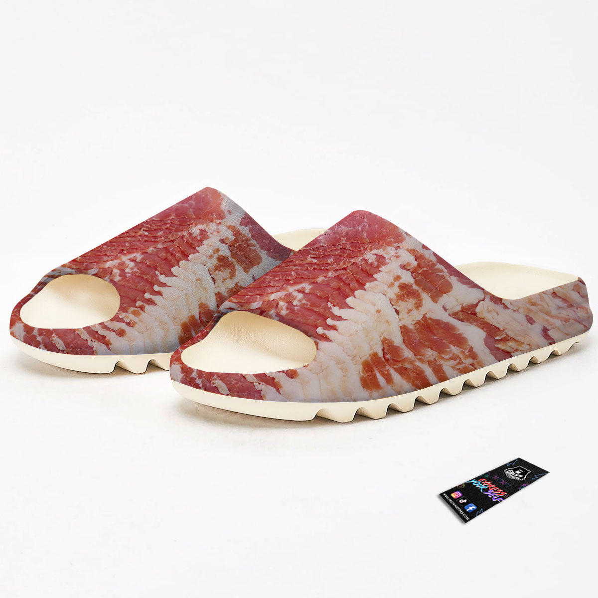 Raw Bacon Print Sandals-grizzshop