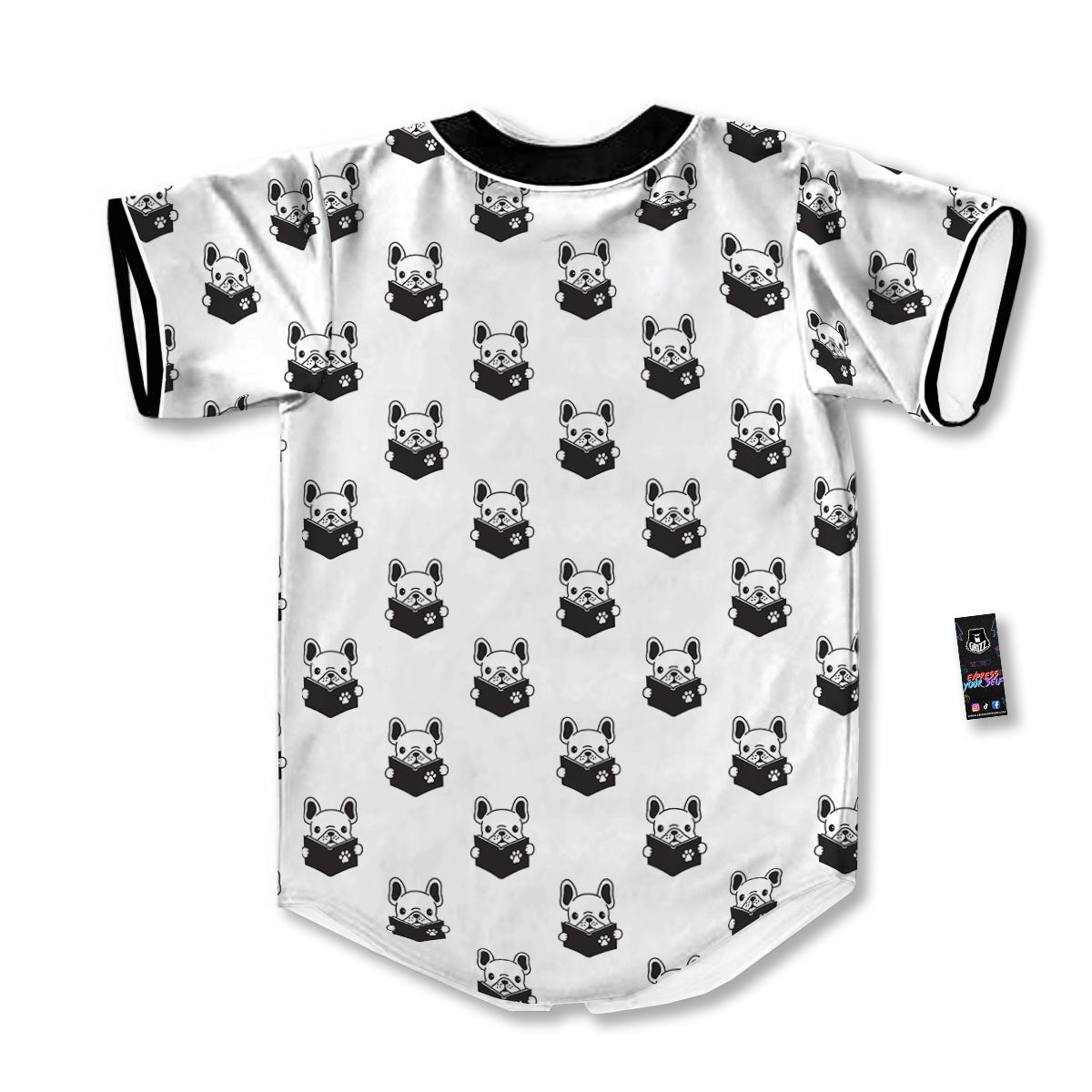 Reading Book French Bulldog Print Baseball Jersey-grizzshop